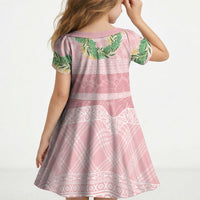 Hawai'i Paniolo Maile Twisted Lei Kid Short Sleeve Dress Dusty Rose LT7 - Polynesian Pride