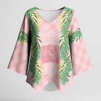 Hawai'i Paniolo Maile Twisted Lei Kimono Sleeve Blouse Dusty Rose LT7 Female Dusty Rose - Polynesian Pride