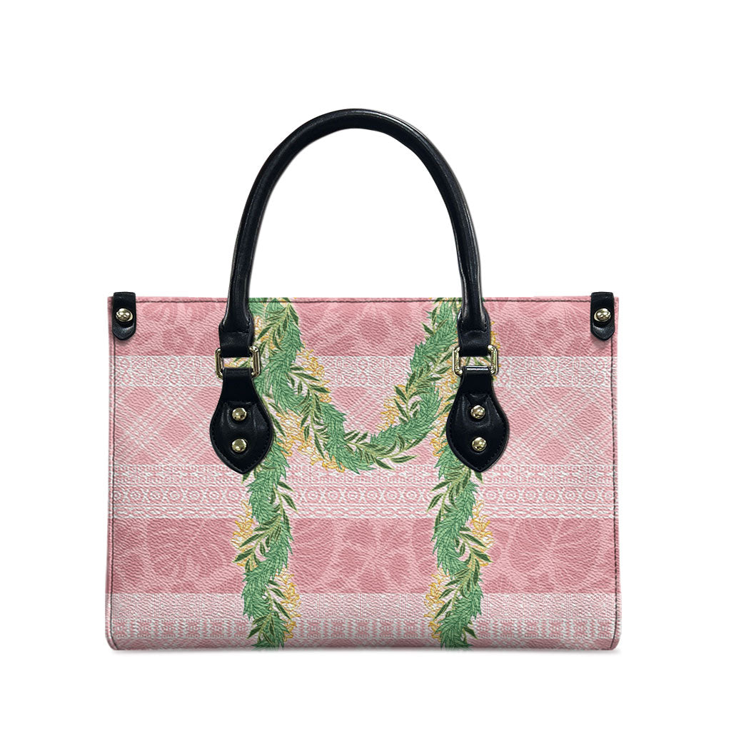 Hawai'i Paniolo Maile Twisted Lei Leather Bag Dusty Rose LT7 - Polynesian Pride