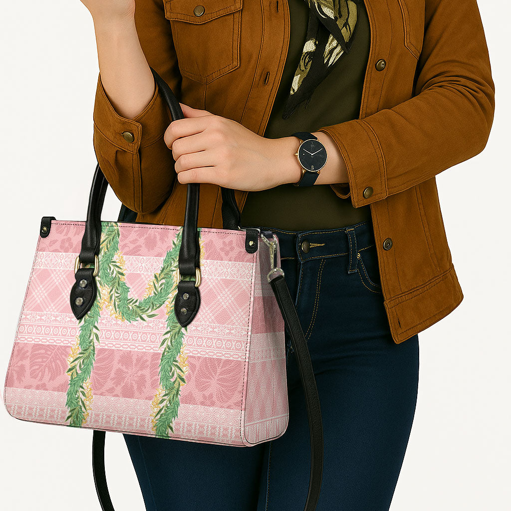Hawai'i Paniolo Maile Twisted Lei Leather Bag Dusty Rose LT7 - Polynesian Pride