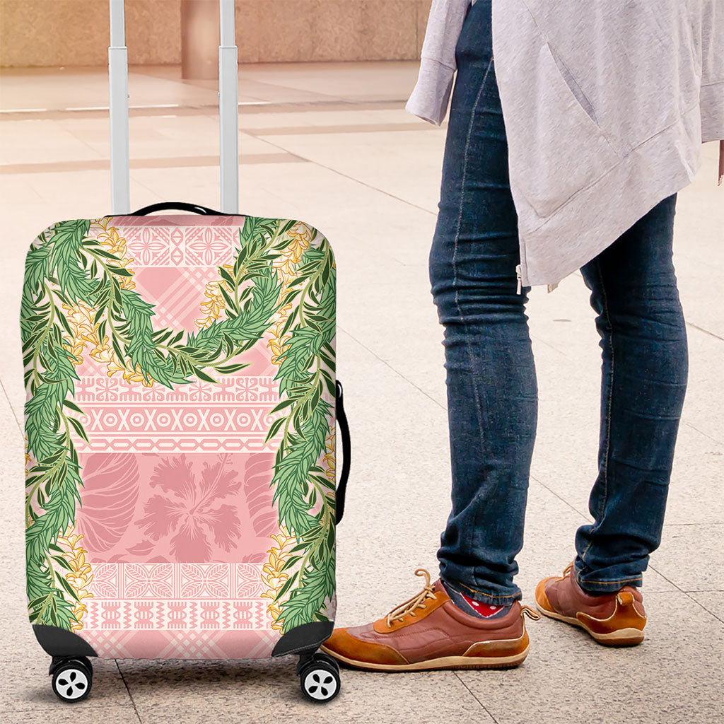Hawai'i Paniolo Maile Twisted Lei Luggage Cover Dusty Rose