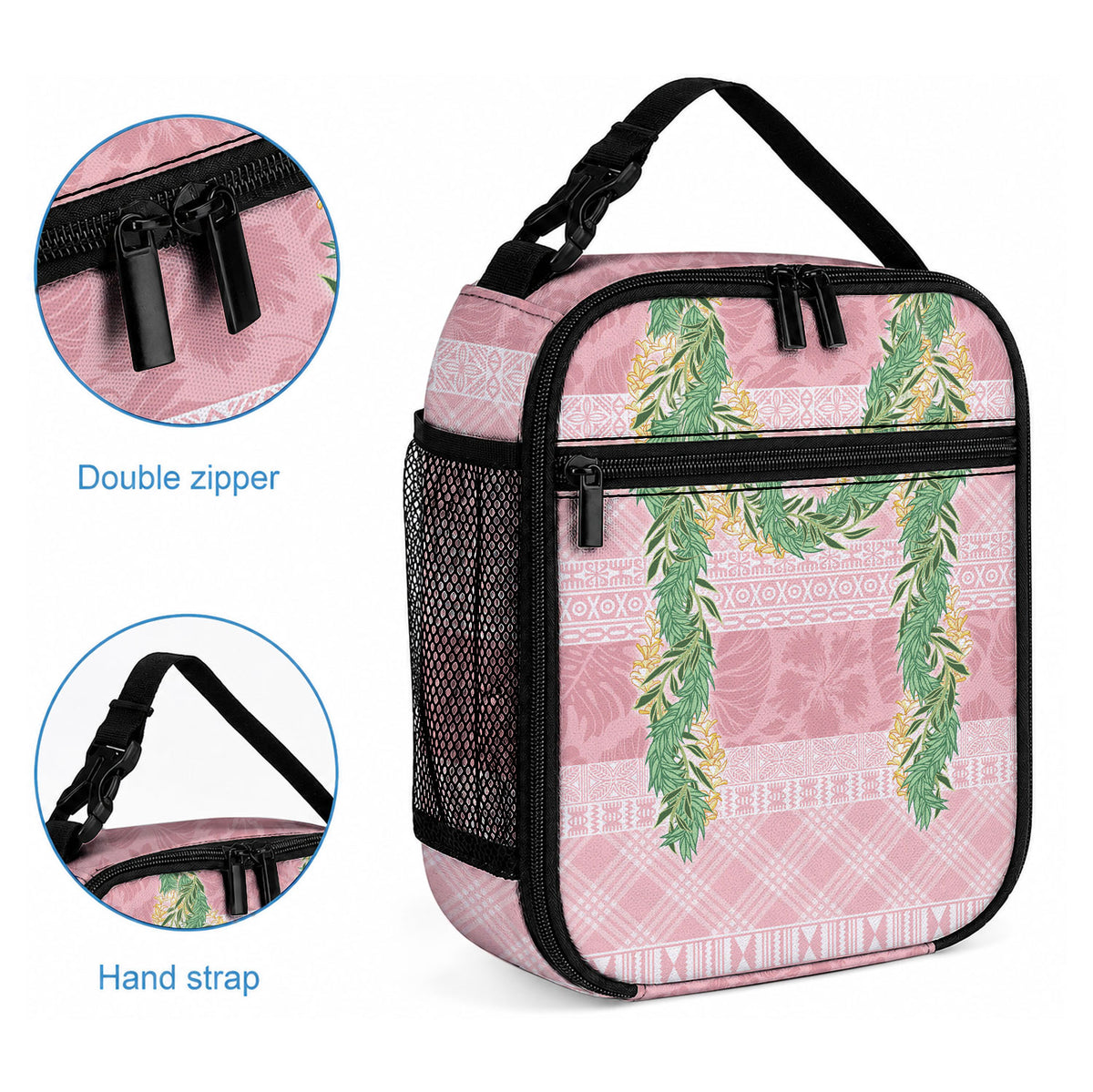 Hawai'i Paniolo Maile Twisted Lei Lunch Bag Dusty Rose