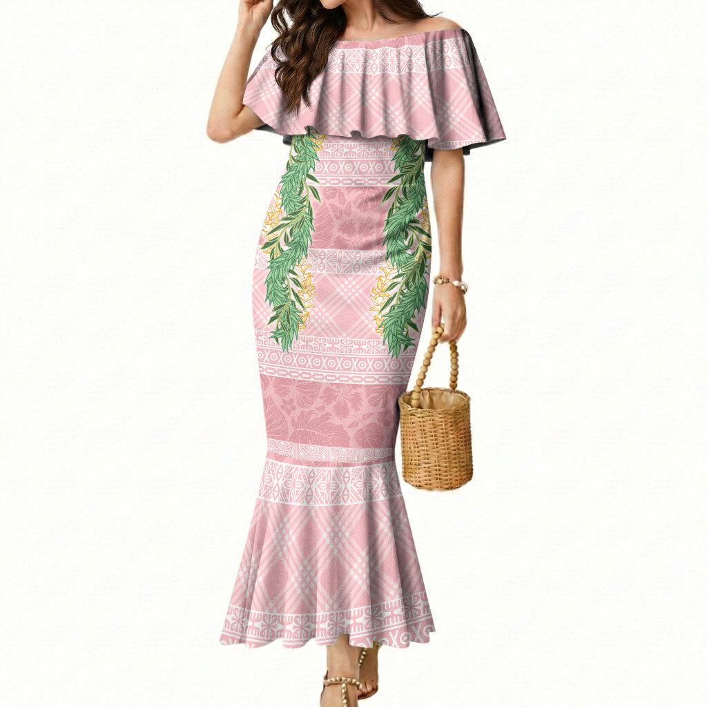 Hawai'i Paniolo Maile Twisted Lei Mermaid Dress Dusty Rose LT7 Women Dusty Rose - Polynesian Pride