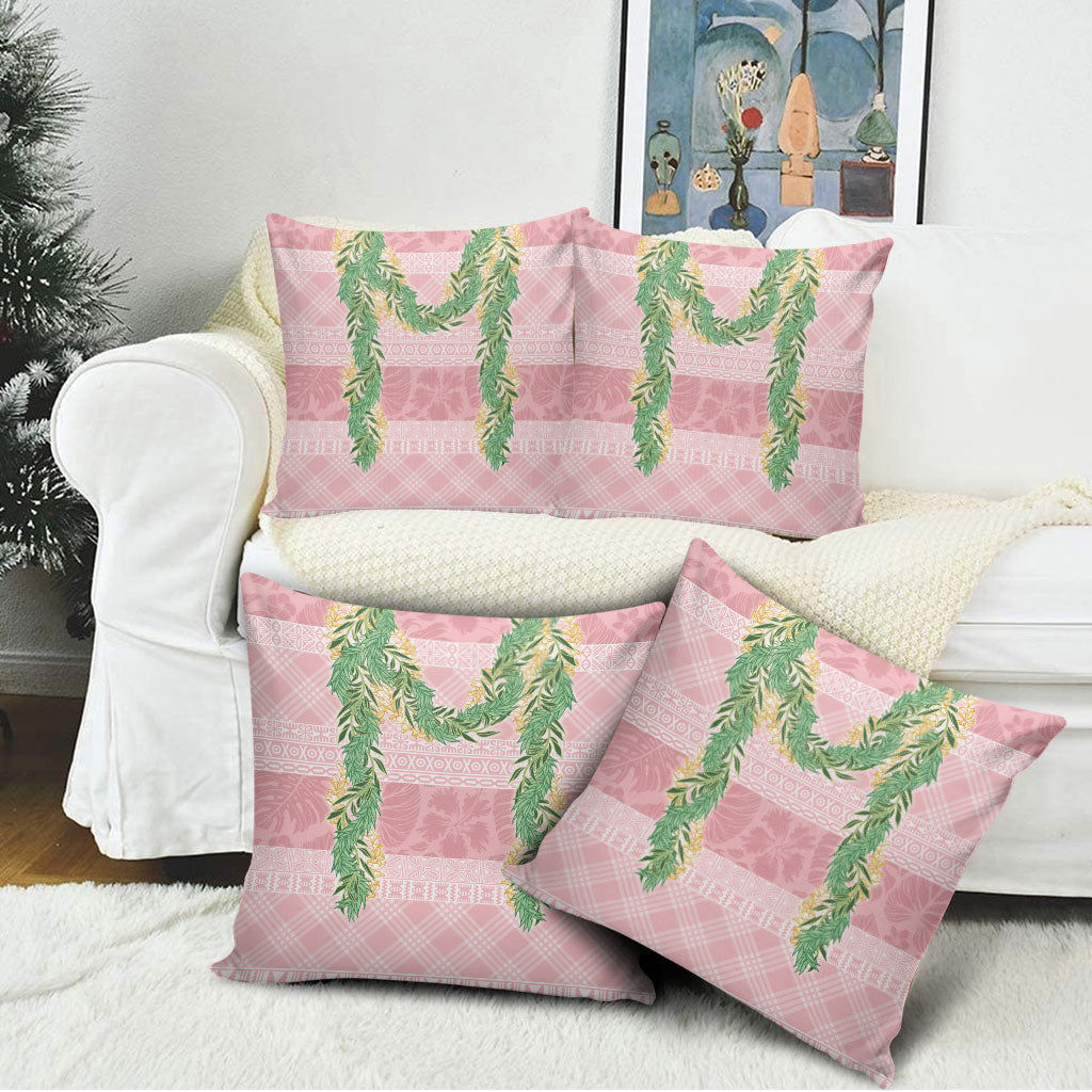 Hawai'i Paniolo Maile Twisted Lei Pillow Cover Dusty Rose LT7 - Polynesian Pride