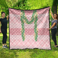 Hawai'i Paniolo Maile Twisted Lei Quilt Dusty Rose LT7 - Polynesian Pride