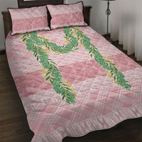 Hawai'i Paniolo Maile Twisted Lei Quilt Bed Set Dusty Rose LT7 Dusty Rose - Polynesian Pride