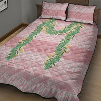 Hawai'i Paniolo Maile Twisted Lei Quilt Bed Set Dusty Rose LT7 - Polynesian Pride