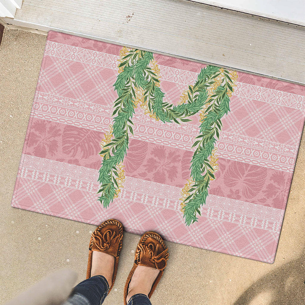 Hawai'i Paniolo Maile Twisted Lei Rubber Doormat Dusty Rose LT7 - Polynesian Pride