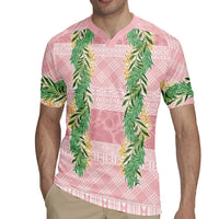 Hawai'i Paniolo Maile Twisted Lei Rugby Jersey Dusty Rose LT7 - Polynesian Pride