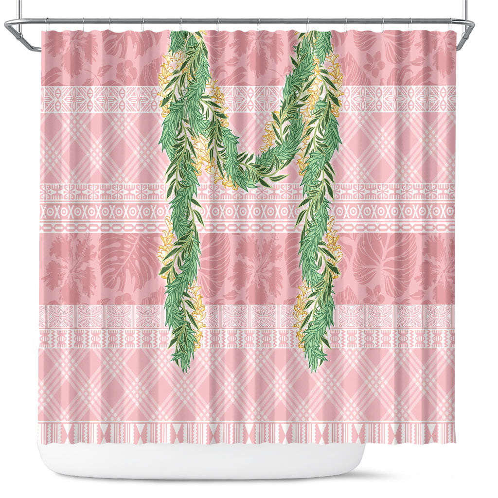 Hawai'i Paniolo Maile Twisted Lei Shower Curtain Dusty Rose LT7 Dusty Rose - Polynesian Pride
