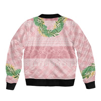 Hawai'i Paniolo Maile Twisted Lei Sleeve Zip Bomber Jacket Dusty Rose LT7 - Polynesian Pride