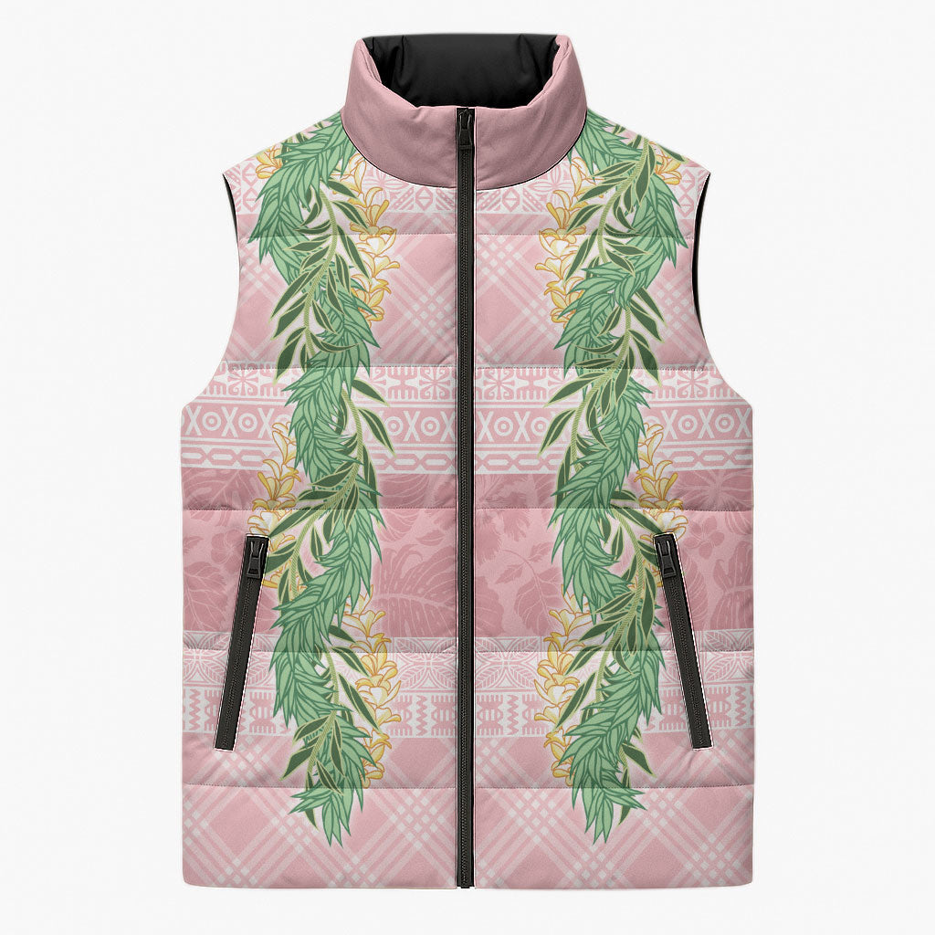 Hawai'i Paniolo Maile Twisted Lei Sleeveless Puffer Jacket Dusty Rose LT7 Unisex Dusty Rose - Polynesian Pride