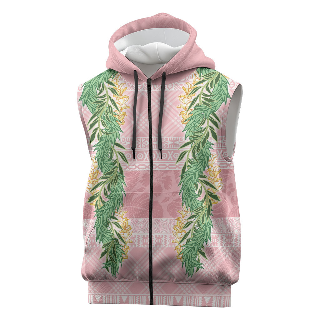 Hawai'i Paniolo Maile Twisted Lei Sleeveless Zip Hoodie Dusty Rose LT7 Dusty Rose - Polynesian Pride