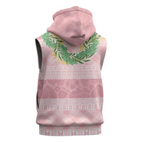 Hawai'i Paniolo Maile Twisted Lei Sleeveless Zip Hoodie Dusty Rose LT7 - Polynesian Pride