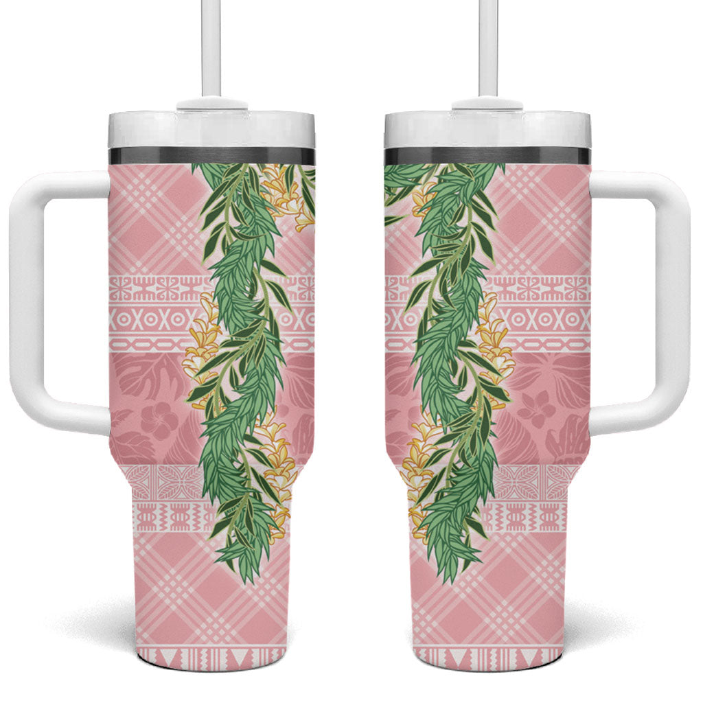 Hawai'i Paniolo Maile Twisted Lei Tumbler With Handle Dusty Rose