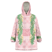 Hawai'i Paniolo Maile Twisted Lei Wearable Blanket Hoodie Dusty Rose LT7 One Size Dusty Rose - Polynesian Pride