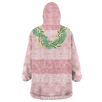 Hawai'i Paniolo Maile Twisted Lei Wearable Blanket Hoodie Dusty Rose LT7 - Polynesian Pride
