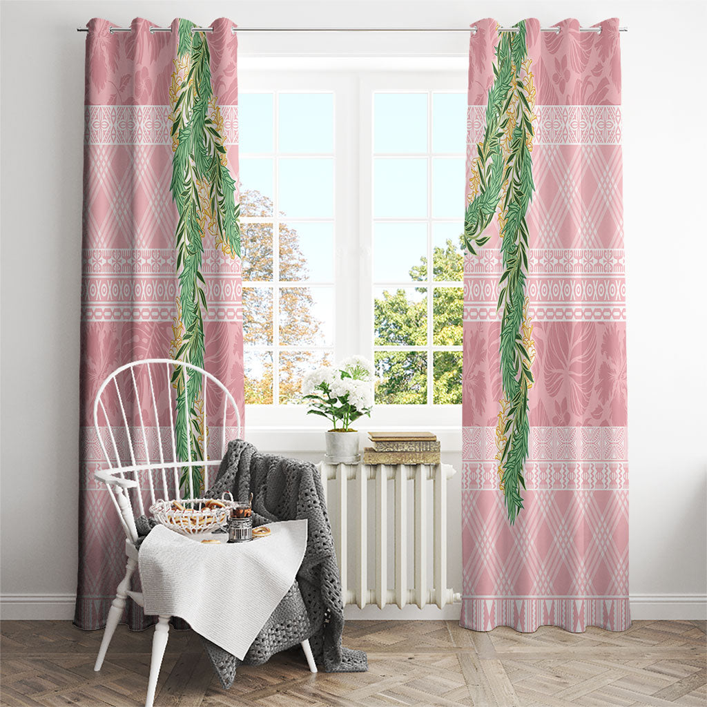 Hawai'i Paniolo Maile Twisted Lei Window Curtain Dusty Rose LT7 - Polynesian Pride
