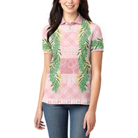 Hawai'i Paniolo Maile Twisted Lei Women Polo Shirt Dusty Rose LT7 - Polynesian Pride