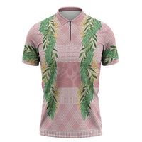 Hawai'i Paniolo Maile Twisted Lei Zipper Polo Shirt Dusty Rose LT7 Dusty Rose - Polynesian Pride