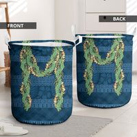 Hawai'i Paniolo Maile Twisted Lei Laundry Basket Cobalt Blue LT7 - Polynesian Pride