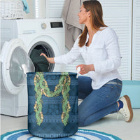 Hawai'i Paniolo Maile Twisted Lei Laundry Basket Cobalt Blue LT7 - Polynesian Pride