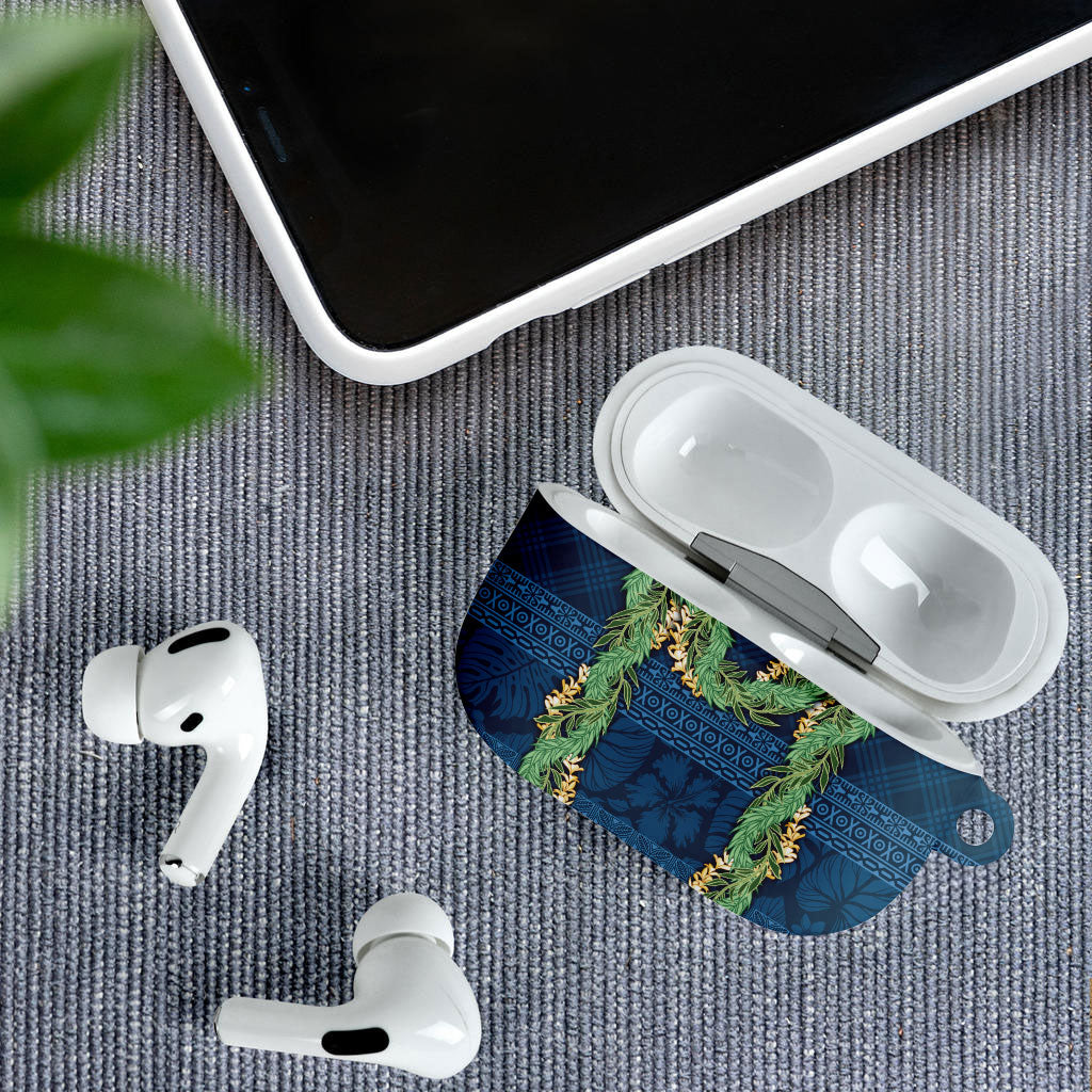Hawai'i Paniolo Maile Twisted Lei AirPods Case Cobalt Blue LT7 - Polynesian Pride
