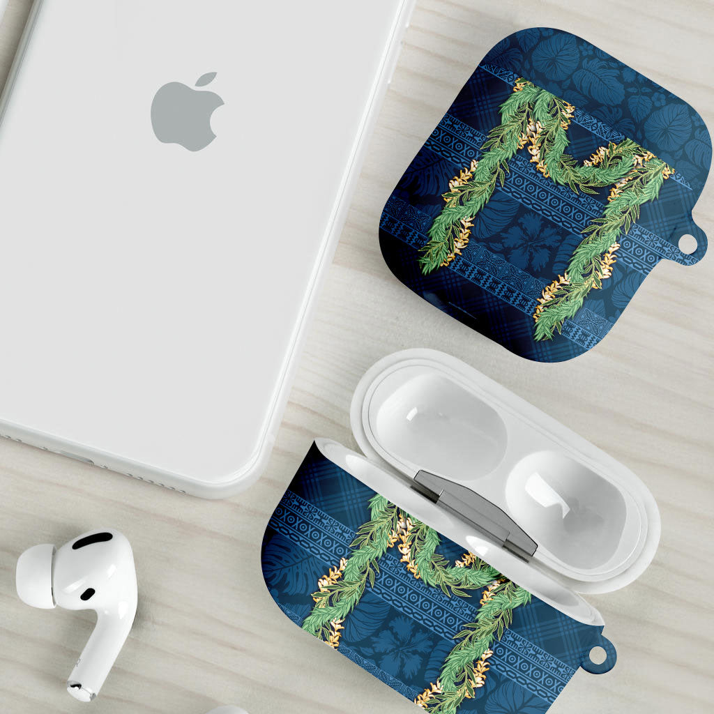 Hawai'i Paniolo Maile Twisted Lei AirPods Case Cobalt Blue LT7 - Polynesian Pride