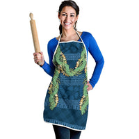 Hawai'i Paniolo Maile Twisted Lei Apron Cobalt Blue LT7 - Polynesian Pride