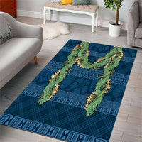 Hawai'i Paniolo Maile Twisted Lei Area Rug Cobalt Blue LT7 - Polynesian Pride