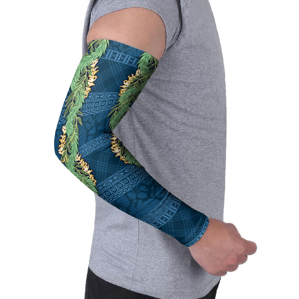 Hawai'i Paniolo Maile Twisted Lei Arm Sleeves Cobalt Blue LT7 - Polynesian Pride