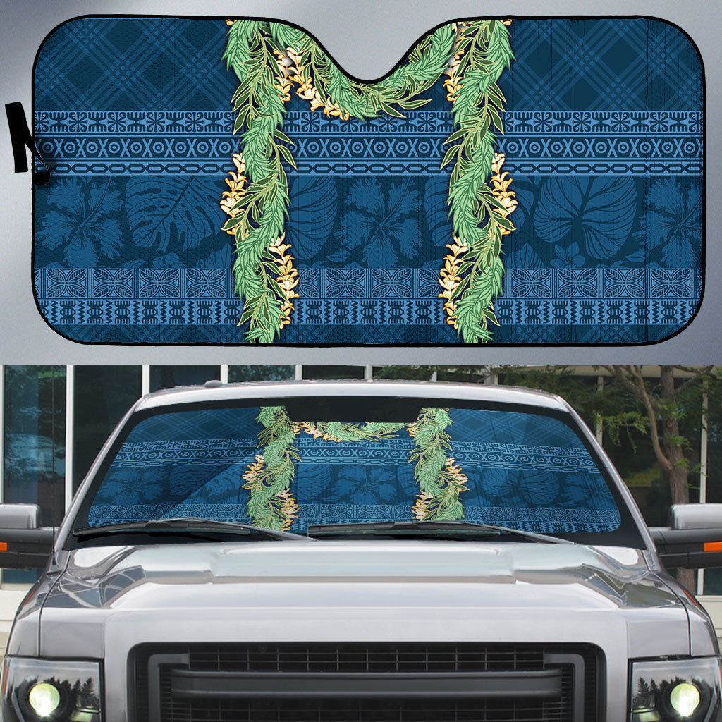 Hawai'i Paniolo Maile Twisted Lei Auto Sun Shade Cobalt Blue LT7 Cobalt Blue - Polynesian Pride