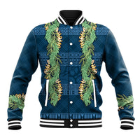Hawai'i Paniolo Maile Twisted Lei Baseball Jacket Cobalt Blue LT7 Unisex Cobalt Blue - Polynesian Pride