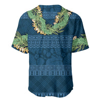 Hawai'i Paniolo Maile Twisted Lei Baseball Jersey Cobalt Blue LT7 - Polynesian Pride
