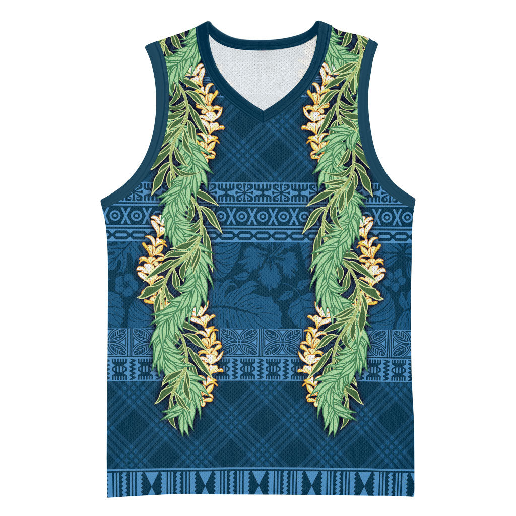Hawai'i Paniolo Maile Twisted Lei Basketball Jersey Cobalt Blue