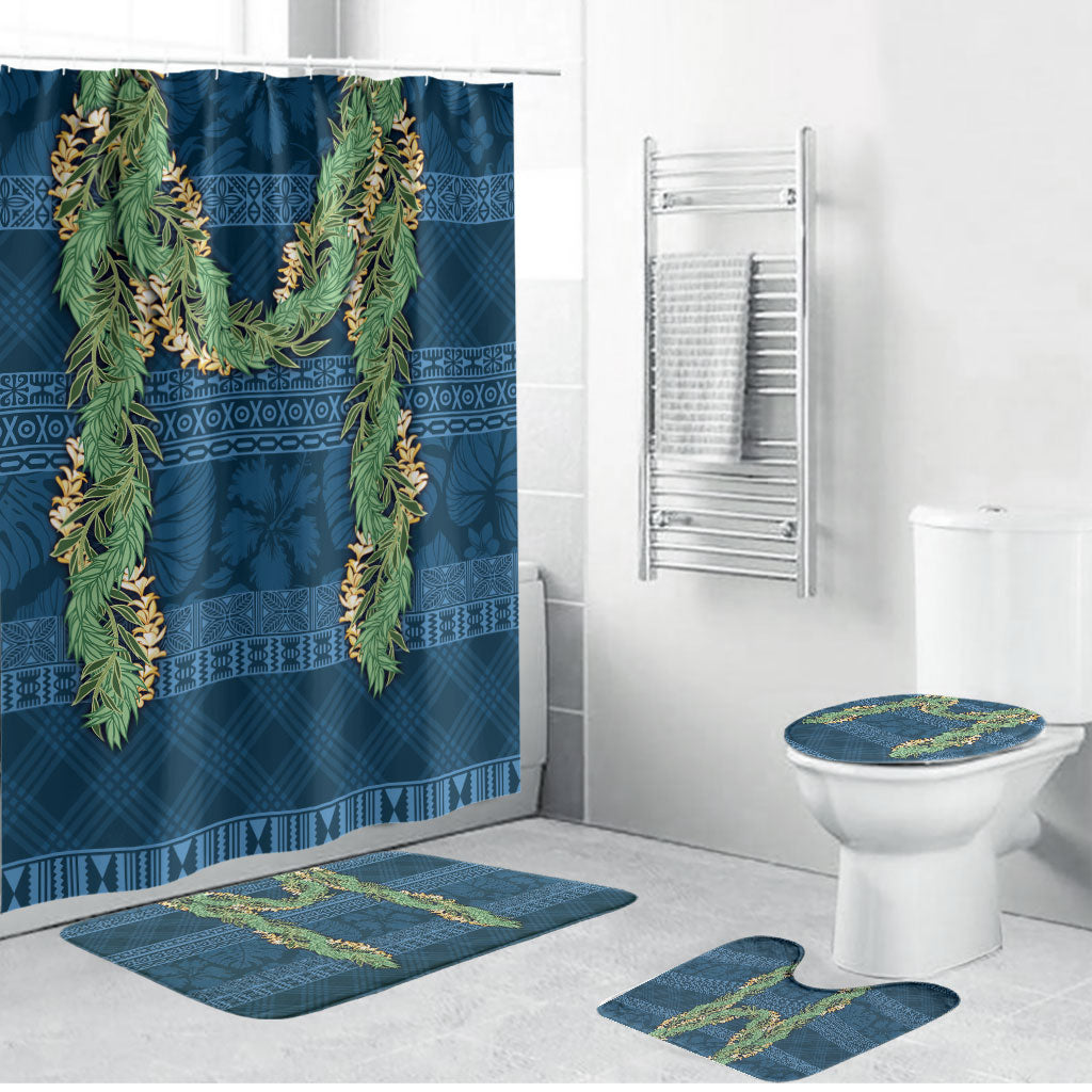 Hawai'i Paniolo Maile Twisted Lei Bathroom Set Cobalt Blue