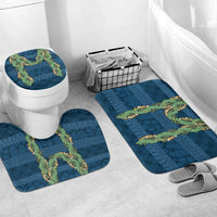 Hawai'i Paniolo Maile Twisted Lei Bathroom Set Cobalt Blue LT7 Mat Set Only (3 pcs) One Size Cobalt Blue - Polynesian Pride