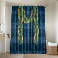 Hawai'i Paniolo Maile Twisted Lei Bathroom Set Cobalt Blue LT7 Shower Curtain Only Cobalt Blue - Polynesian Pride
