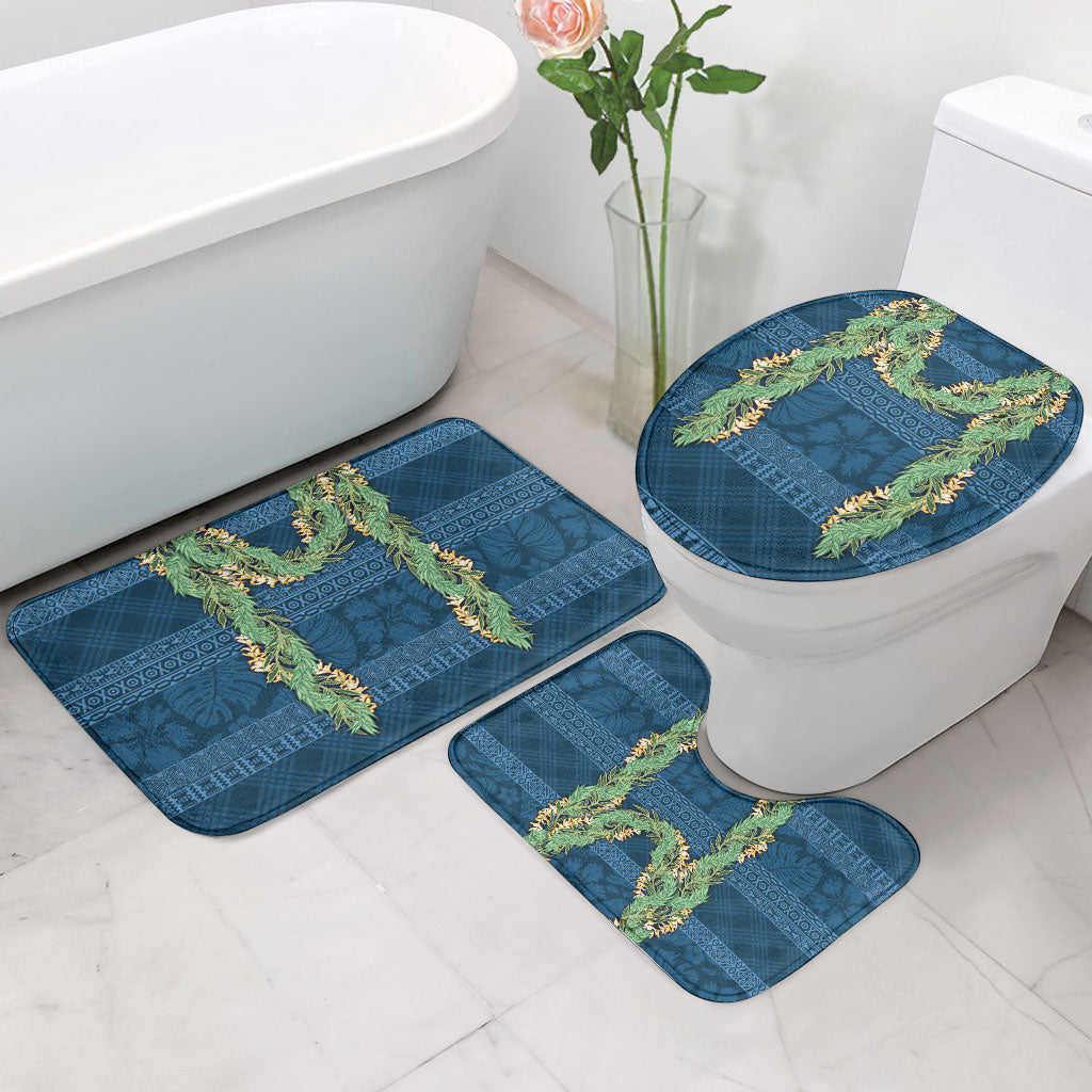 Hawai'i Paniolo Maile Twisted Lei Bathroom Set Cobalt Blue LT7 - Polynesian Pride