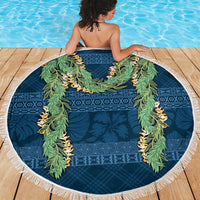 Hawai'i Paniolo Maile Twisted Lei Beach Blanket Cobalt Blue LT7 - Polynesian Pride