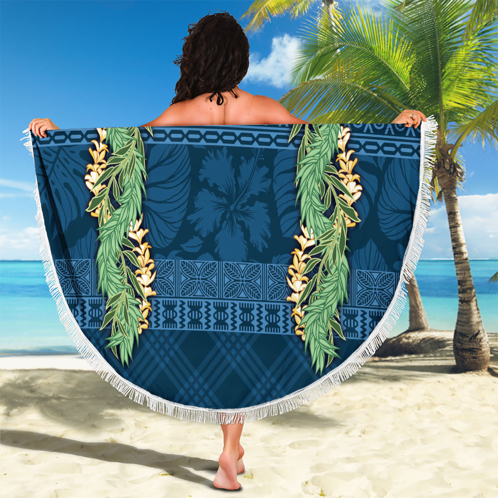 Hawai'i Paniolo Maile Twisted Lei Beach Blanket Cobalt Blue LT7 - Polynesian Pride