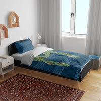 Hawai'i Paniolo Maile Twisted Lei Bedding Set Cobalt Blue LT7 - Polynesian Pride