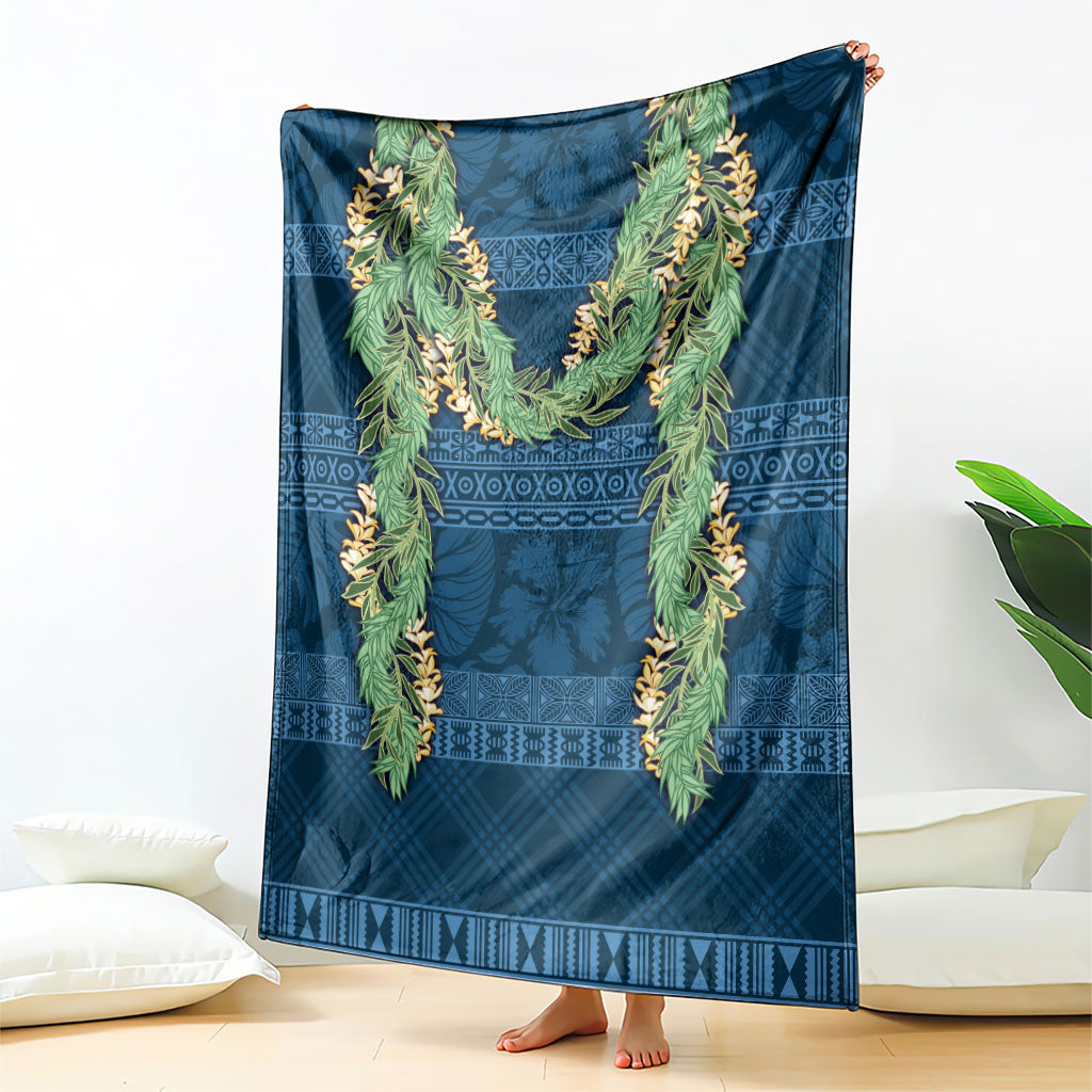 Hawai'i Paniolo Maile Twisted Lei Blanket Cobalt Blue