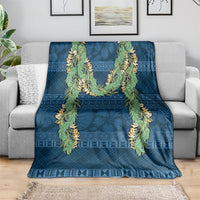 Hawai'i Paniolo Maile Twisted Lei Blanket Cobalt Blue