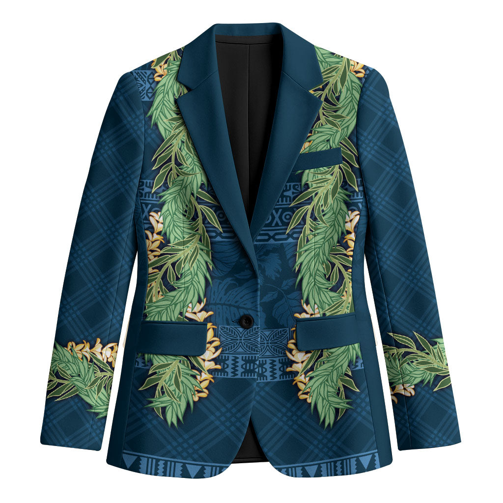 Hawai'i Paniolo Maile Twisted Lei Blazer Cobalt Blue LT7 Unisex Cobalt Blue - Polynesian Pride