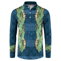 Hawai'i Paniolo Maile Twisted Lei Button Sweatshirt Cobalt Blue LT7 Cobalt Blue - Polynesian Pride