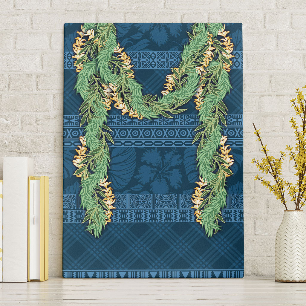 Hawai'i Paniolo Maile Twisted Lei Canvas Wall Art Cobalt Blue LT7 Without Frame Cobalt Blue - Polynesian Pride