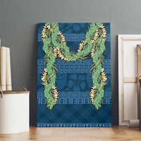 Hawai'i Paniolo Maile Twisted Lei Canvas Wall Art Cobalt Blue LT7 - Polynesian Pride