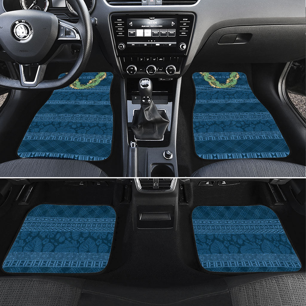 Hawai'i Paniolo Maile Twisted Lei Car Mats Cobalt Blue LT7 Set 4pcs Cobalt Blue - Polynesian Pride