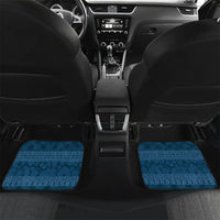 Hawai'i Paniolo Maile Twisted Lei Car Mats Cobalt Blue LT7 Set 2pcs - Back Cobalt Blue - Polynesian Pride